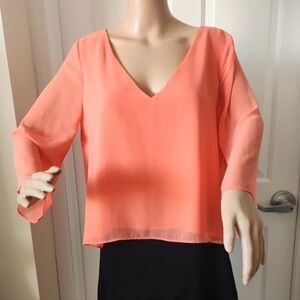 Bisou Bisou Blouse Orange Nasturtium Size small